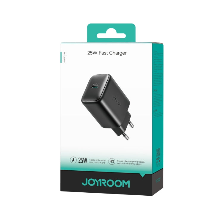 JOYROOM JR-TCF23 25W USB-C / Type-C Port Fast Charger, Plug:EU Plug(Black) - USB Charger by JOYROOM | Online Shopping South Africa | PMC Jewellery | Buy Now Pay Later Mobicred