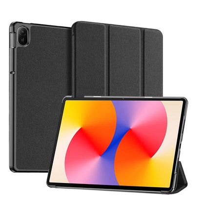 For Huawei MatePad SE 11 2024 DUX DUCIS Domo Series Cloth Texture Magnetic Leather Tablet Case(Black) - Huawei by DUX DUCIS | Online Shopping South Africa | PMC Jewellery | Buy Now Pay Later Mobicred