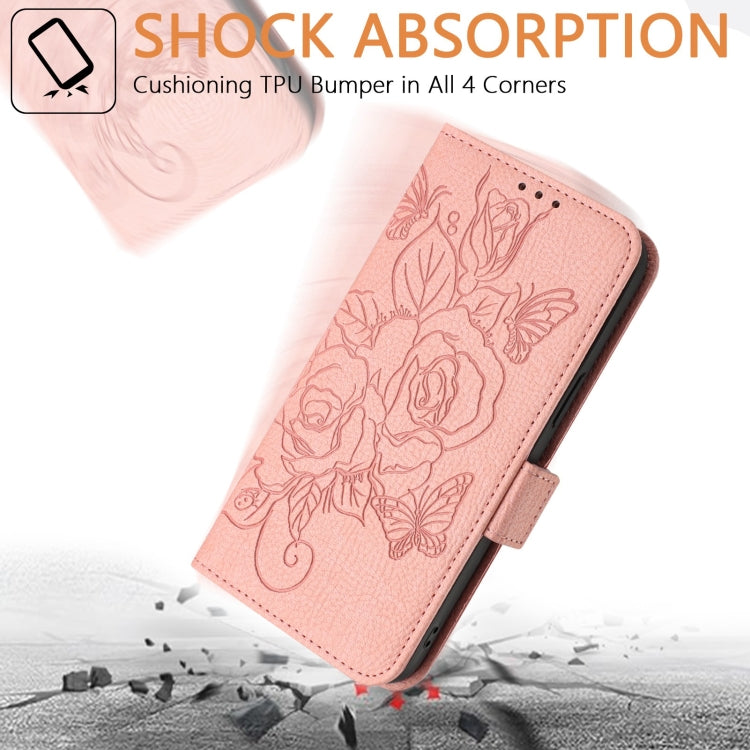 For Blackview Color 8 / Oscal Modern 8 Embossed Rose RFID Anti-theft Leather Phone Case(Pink) - More Brand by PMC Jewellery | Online Shopping South Africa | PMC Jewellery | Buy Now Pay Later Mobicred