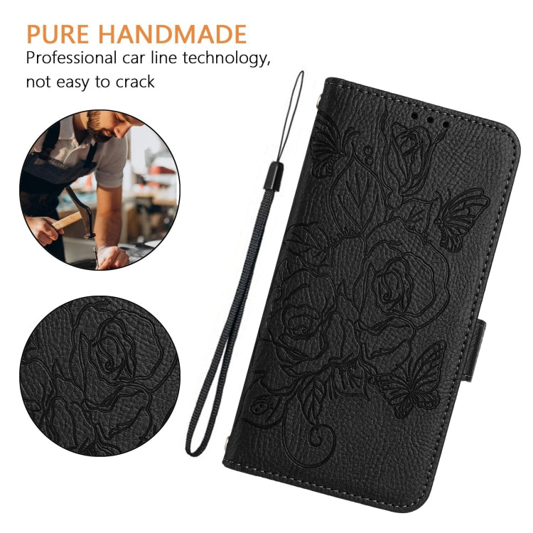 For Google Pixel 9 Pro XL Embossed Rose RFID Anti-theft Leather Phone Case(Black) - Google Cases by PMC Jewellery | Online Shopping South Africa | PMC Jewellery | Buy Now Pay Later Mobicred