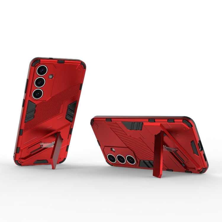 For Samsung Galaxy S25+ 5G Punk Armor 2 in 1 PC + TPU Shockproof Phone Case with Invisible Holder(Red) - Galaxy S25+ 5G Cases by PMC Jewellery | Online Shopping South Africa | PMC Jewellery | Buy Now Pay Later Mobicred