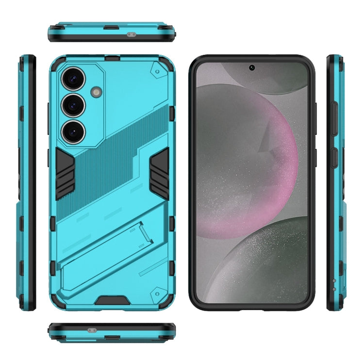 For Samsung Galaxy S25+ 5G Punk Armor 2 in 1 PC + TPU Shockproof Phone Case with Invisible Holder(Blue) - Galaxy S25+ 5G Cases by PMC Jewellery | Online Shopping South Africa | PMC Jewellery | Buy Now Pay Later Mobicred