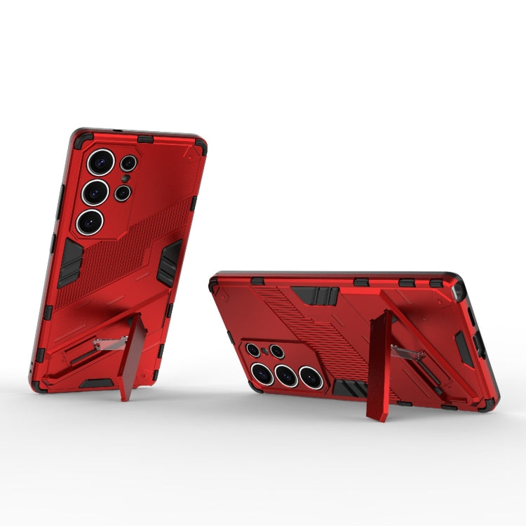 For Samsung Galaxy S25 Ultra 5G Punk Armor 2 in 1 PC + TPU Shockproof Phone Case with Invisible Holder(Red) - Galaxy S25 Ultra 5G Cases by PMC Jewellery | Online Shopping South Africa | PMC Jewellery | Buy Now Pay Later Mobicred