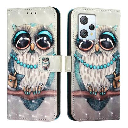 For Blackview A53 3D Painting Horizontal Flip Leather Phone Case(Grey Owl) - More Brand by PMC Jewellery | Online Shopping South Africa | PMC Jewellery | Buy Now Pay Later Mobicred