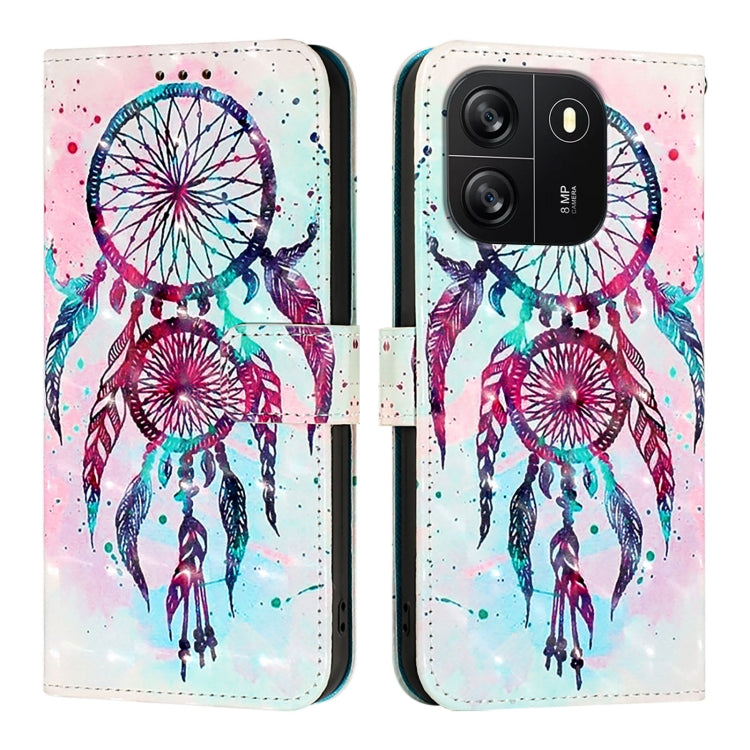 For Blackview Wave 6C 3D Painting Horizontal Flip Leather Phone Case(Color Drop Wind Chimes) - More Brand by PMC Jewellery | Online Shopping South Africa | PMC Jewellery | Buy Now Pay Later Mobicred
