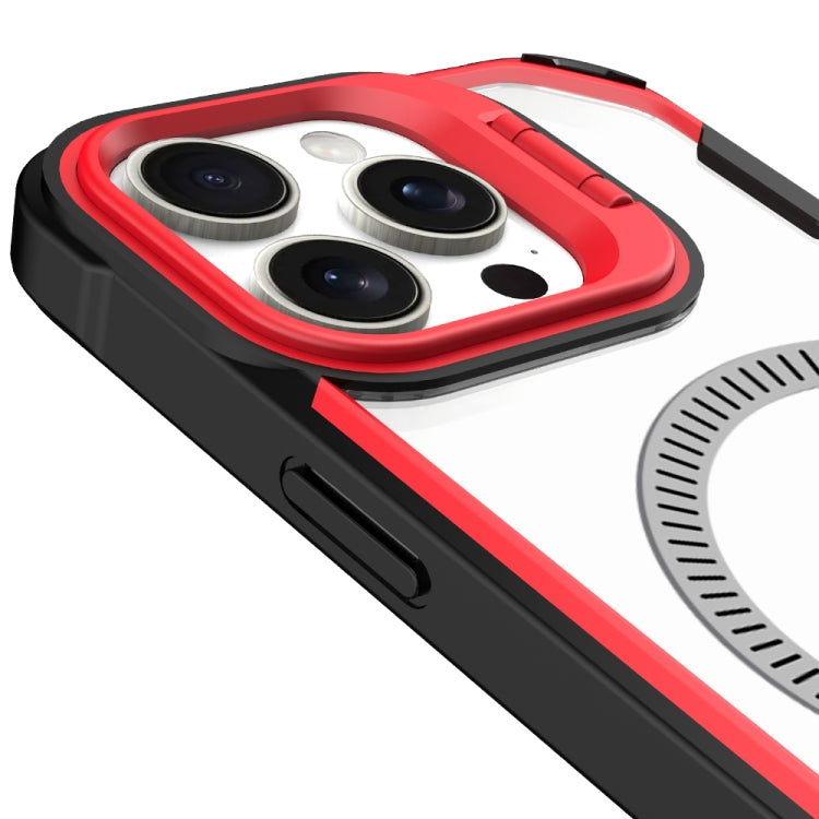 For iPhone 16 Pro Transparent Acrylic MagSafe Lens Holder Phone Case(Orange) - iPhone 16 Pro Cases by PMC TechLife | Online Shopping South Africa | PMC TechLife | Buy Now Pay Later Mobicred