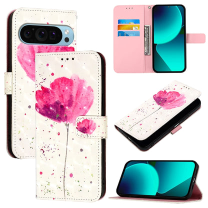 For Google Pixel 9 3D Painting Horizontal Flip Leather Phone Case(Flower) - Google Cases by PMC Jewellery | Online Shopping South Africa | PMC Jewellery | Buy Now Pay Later Mobicred