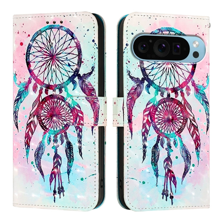 For Google Pixel 9 Pro XL 3D Painting Horizontal Flip Leather Phone Case(Color Drop Wind Chimes) - Google Cases by PMC Jewellery | Online Shopping South Africa | PMC Jewellery | Buy Now Pay Later Mobicred