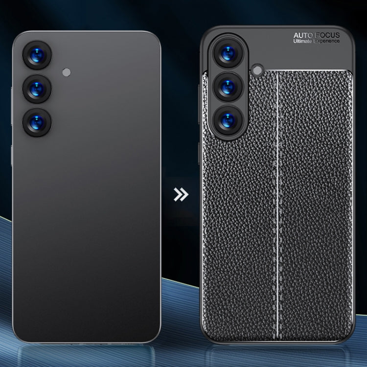 For Samsung Galaxy S25 5G Litchi Texture Shockproof TPU Phone Case(Black) - free shipping - PMC Jewellery - Order now!