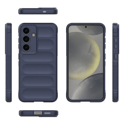 For Samsung Galaxy S25 5G Magic Shield TPU + Flannel Phone Case(Dark Blue) - Galaxy S25 5G Cases by PMC Jewellery | Online Shopping South Africa | PMC Jewellery | Buy Now Pay Later Mobicred