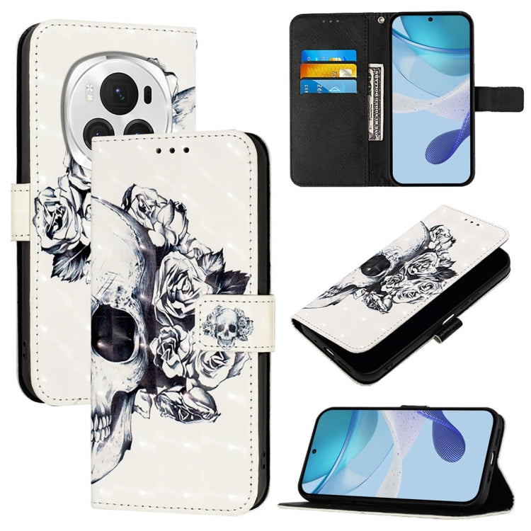 For Honor Magic6 Pro Global 3D Painting Horizontal Flip Leather Phone Case(Skull) - Honor Cases by PMC Jewellery | Online Shopping South Africa | PMC Jewellery | Buy Now Pay Later Mobicred