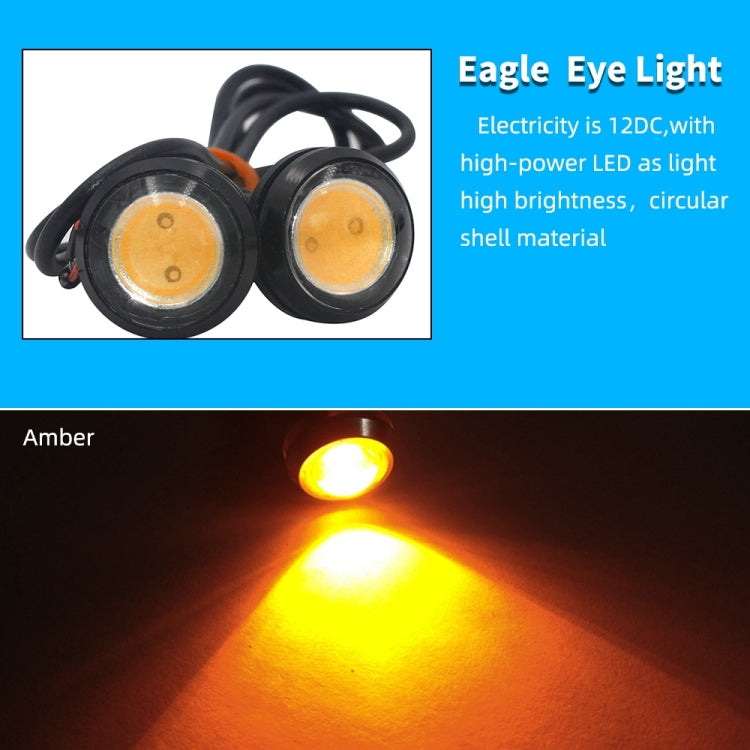 10pcs 23mm 1.5W DC12V Motorcycle Eagle Eye Light Double Lens Strobe Light(Yellow Light) - Eagle Eye Lights by PMC Jewellery | Online Shopping South Africa | PMC Jewellery | Buy Now Pay Later Mobicred