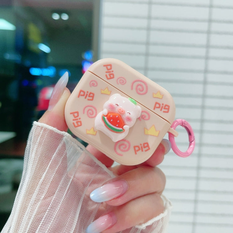 For AirPods 3 Fresh 3D Piglet Pattern Earbuds Box PC Case - For AirPods 3 by PMC Jewellery | Online Shopping South Africa | PMC Jewellery | Buy Now Pay Later Mobicred