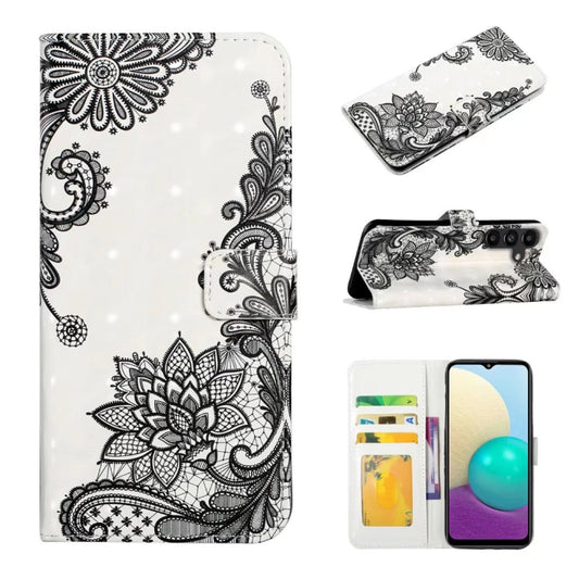 For Samsung Galaxy S25 5G Oil Embossed 3D Drawing Leather Phone Case(Lace Flower) - Galaxy S25 5G Cases by PMC Jewellery | Online Shopping South Africa | PMC Jewellery | Buy Now Pay Later Mobicred