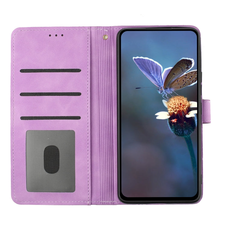 For Samsung Galaxy S25 5G Flower Embossing Pattern Leather Phone Case(Purple) - Galaxy S25 5G Cases by PMC Jewellery | Online Shopping South Africa | PMC Jewellery | Buy Now Pay Later Mobicred