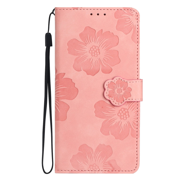 For Samsung Galaxy S25 5G Flower Embossing Pattern Leather Phone Case(Pink) - Galaxy S25 5G Cases by PMC Jewellery | Online Shopping South Africa | PMC Jewellery | Buy Now Pay Later Mobicred
