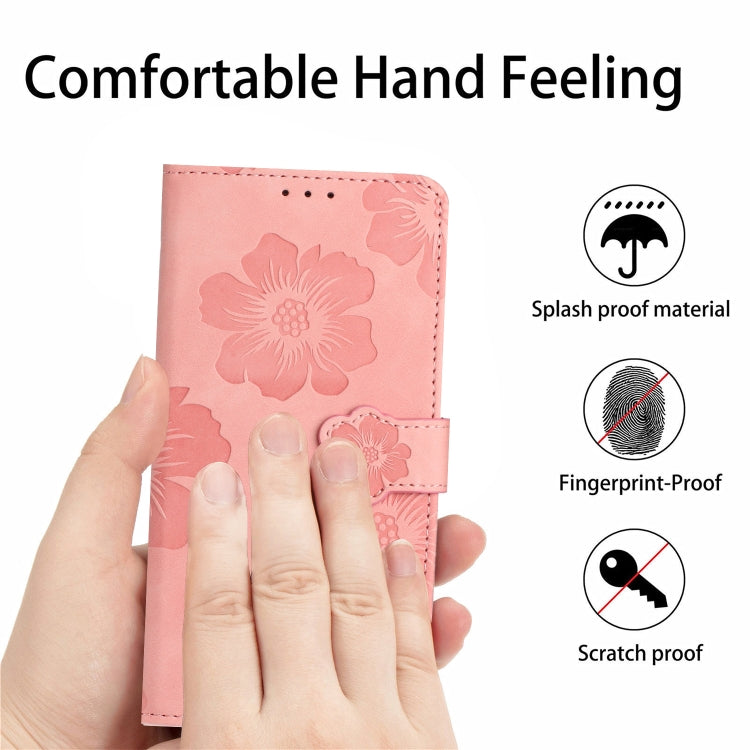 For Samsung Galaxy S25 5G Flower Embossing Pattern Leather Phone Case(Pink) - Galaxy S25 5G Cases by PMC Jewellery | Online Shopping South Africa | PMC Jewellery | Buy Now Pay Later Mobicred