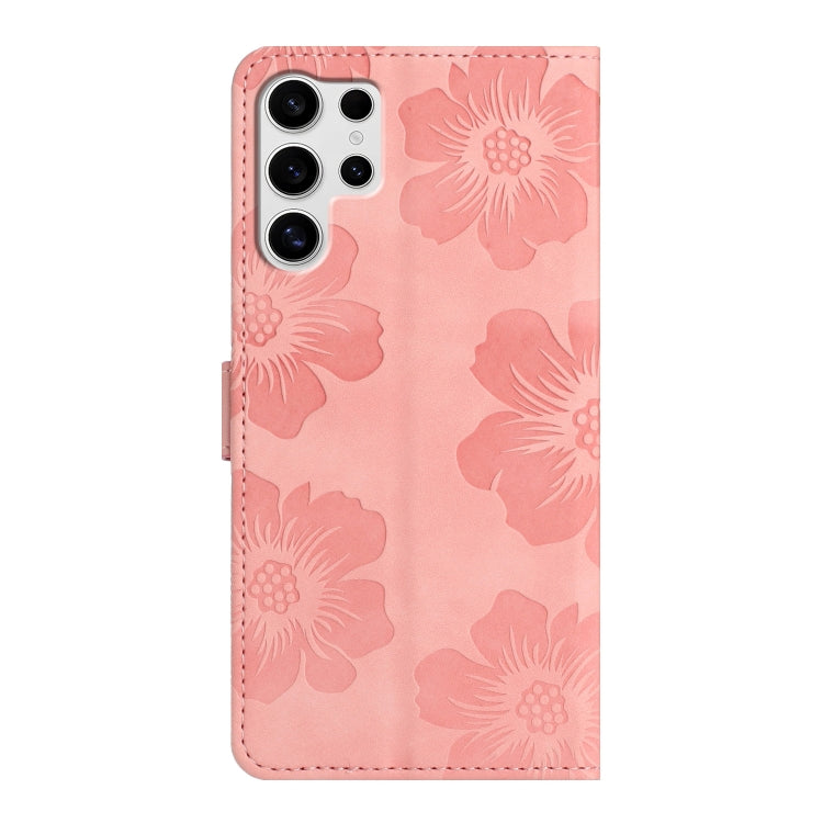 For Samsung Galaxy S25 Ultra 5G Flower Embossing Pattern Leather Phone Case(Pink) - Galaxy S25 Ultra 5G Cases by PMC Jewellery | Online Shopping South Africa | PMC Jewellery | Buy Now Pay Later Mobicred