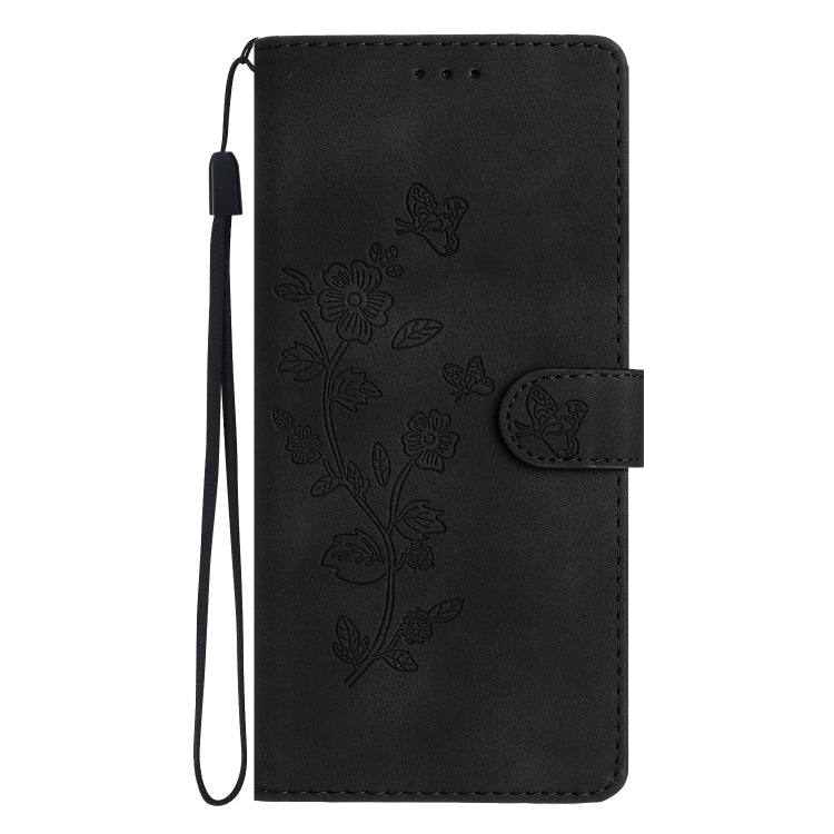 For Samsung Galaxy S25+ 5G Flower Butterfly Embossing Pattern Leather Phone Case(Black) - Galaxy S25+ 5G Cases by PMC Jewellery | Online Shopping South Africa | PMC Jewellery | Buy Now Pay Later Mobicred