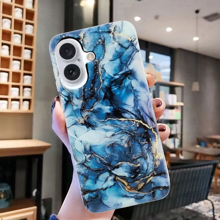 For iPhone 16 IMD Marble TPU Phone Case(Grey) - iPhone 16 Cases by PMC TechLife | Online Shopping South Africa | PMC TechLife | Buy Now Pay Later Mobicred