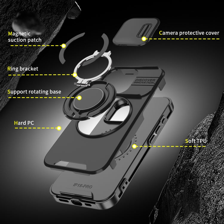 For iPhone 16 Pro Max Sliding Camshield Ring Holder Phone Case(Purple) - iPhone 16 Pro Max Cases by PMC TechLife | Online Shopping South Africa | PMC TechLife | Buy Now Pay Later Mobicred