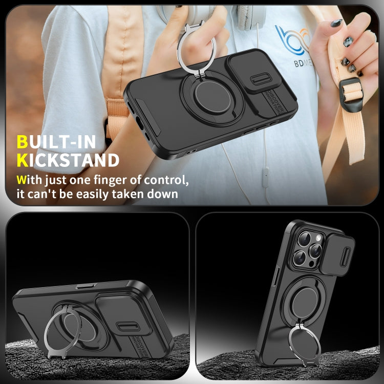 For iPhone 16 Pro Max Sliding Camshield Ring Holder Phone Case(Orange) - free shipping - PMC TechLife - Order now!