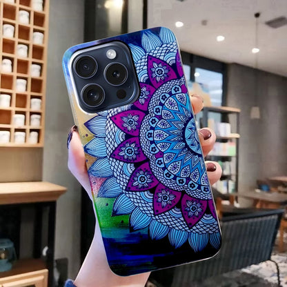 For iPhone 16 Pro Max Colored Drawing Pattern TPU Phone Case(Half-flower) - iPhone 16 Pro Max Cases by PMC Jewellery | Online Shopping South Africa | PMC Jewellery | Buy Now Pay Later Mobicred