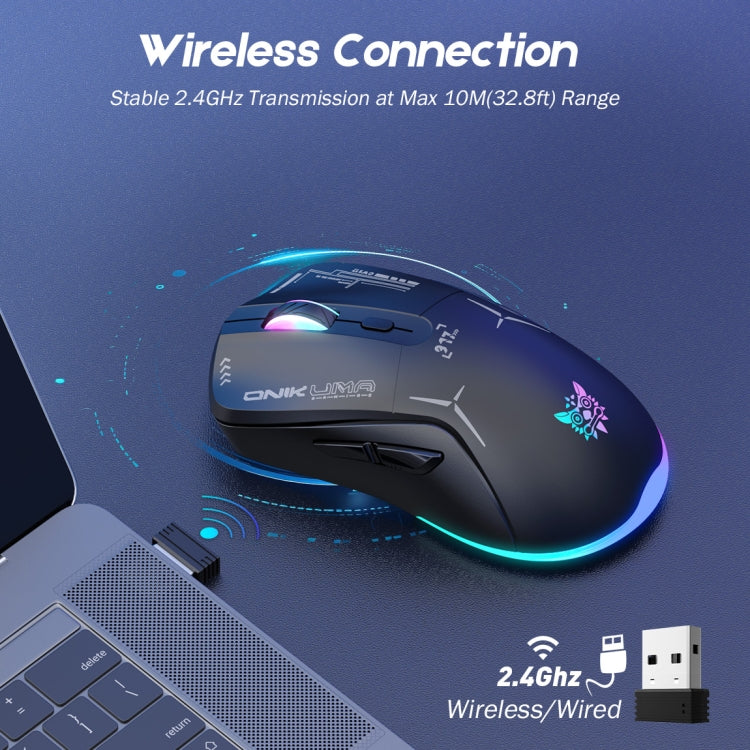 ONIKUMA CW917 RGB 4800DPI Dual Mode Wired + 2.4GHz Wireless Mouse(Black) - Wireless Mice by ONIKUMA | Online Shopping South Africa | PMC Jewellery | Buy Now Pay Later Mobicred