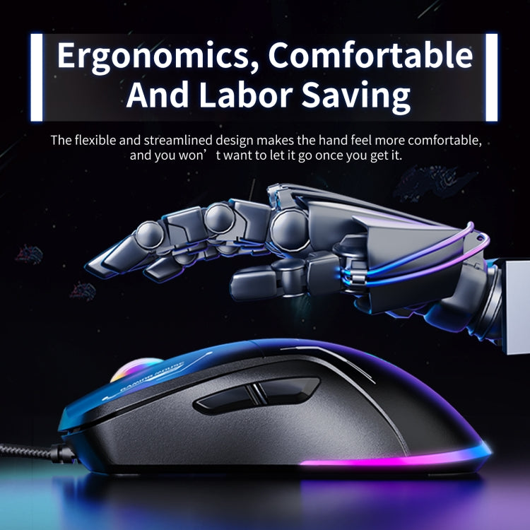 ONIKUMA CW917 RGB 3600DPI Wired Mouse(Black) - Wired Mice by ONIKUMA | Online Shopping South Africa | PMC TechLife | Buy Now Pay Later Mobicred