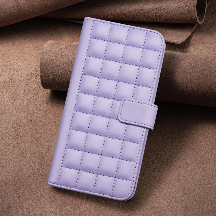 For iPhone 16 Pro Square Texture Leather Phone Case(Purple) - iPhone 16 Pro Cases by PMC Jewellery | Online Shopping South Africa | PMC Jewellery | Buy Now Pay Later Mobicred