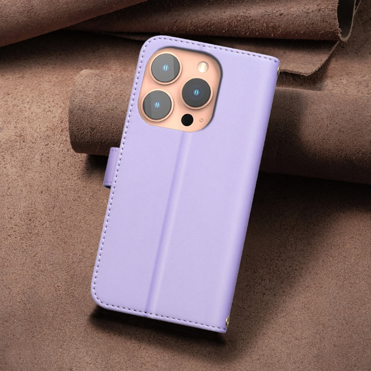 For iPhone 16 Pro Square Texture Leather Phone Case(Purple) - iPhone 16 Pro Cases by PMC Jewellery | Online Shopping South Africa | PMC Jewellery | Buy Now Pay Later Mobicred