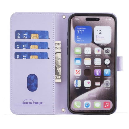 For iPhone 16 Pro Square Texture Leather Phone Case(Purple) - iPhone 16 Pro Cases by PMC Jewellery | Online Shopping South Africa | PMC Jewellery | Buy Now Pay Later Mobicred