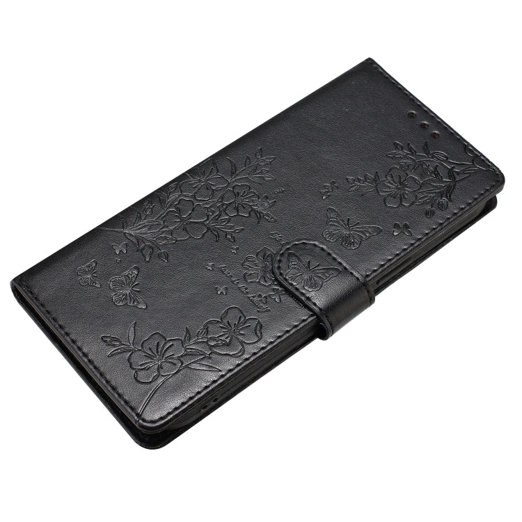 For Blackview A55 Pro Butterflies and Flowers Leather Phone Case(Black) - More Brand by PMC TechLife | Online Shopping South Africa | PMC TechLife | Buy Now Pay Later Mobicred