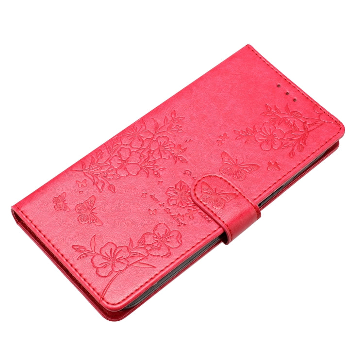 For Blackview A55 Pro Butterflies and Flowers Leather Phone Case(Red) - More Brand by PMC Jewellery | Online Shopping South Africa | PMC Jewellery | Buy Now Pay Later Mobicred