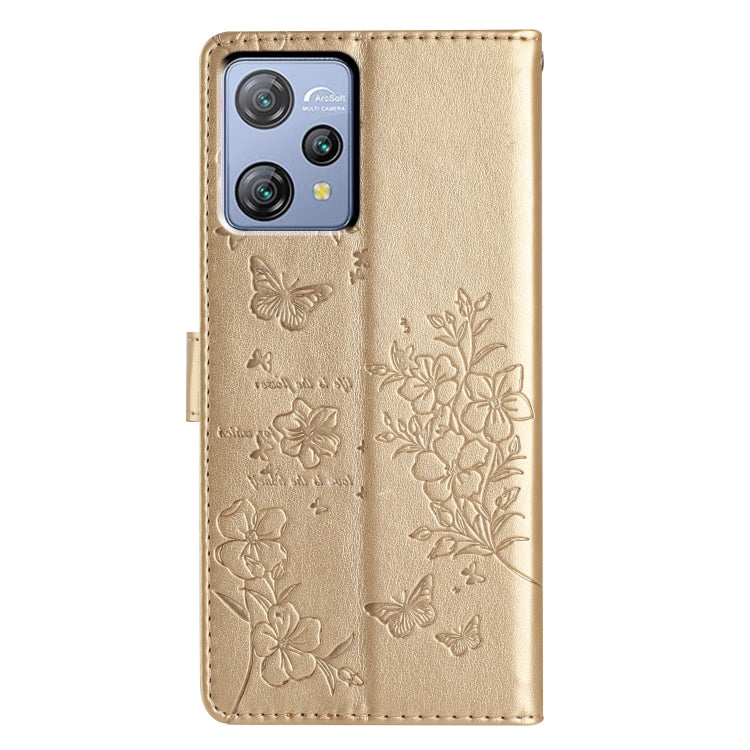 For Blackview A53 / A53 Pro Butterfly Love Flower Embossed Leather Phone Case(Gold) - More Brand by PMC Jewellery | Online Shopping South Africa | PMC Jewellery | Buy Now Pay Later Mobicred