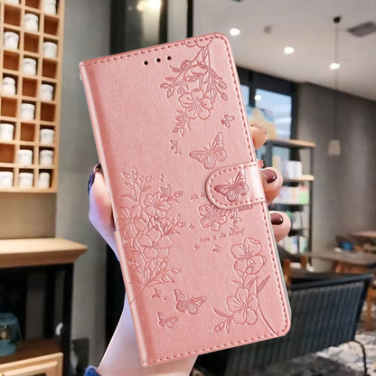 For Ulefone Note 14 Butterflies and Flowers Leather Phone Case(Rose Gold) - Ulefone Cases by PMC Jewellery | Online Shopping South Africa | PMC Jewellery | Buy Now Pay Later Mobicred