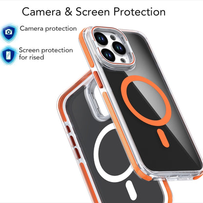 For iPhone 16 Plus Magsafe Dual-Color Transparent Black Lens Holder Phone Case(Gray) - iPhone 16 Plus Cases by PMC Jewellery | Online Shopping South Africa | PMC Jewellery | Buy Now Pay Later Mobicred