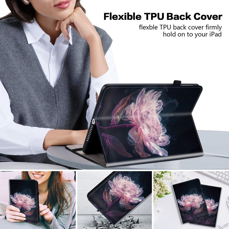 For itel Pad One 10.1 Crystal Texture Painted Leather Smart Tablet Case(Purple Peony) - Others by PMC TechLife | Online Shopping South Africa | PMC TechLife | Buy Now Pay Later Mobicred