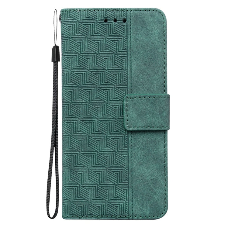 For Samsung Galaxy S25+ 5G Geometric Embossed Leather Phone Case(Green) - Galaxy S25+ 5G Cases by PMC Jewellery | Online Shopping South Africa | PMC Jewellery | Buy Now Pay Later Mobicred