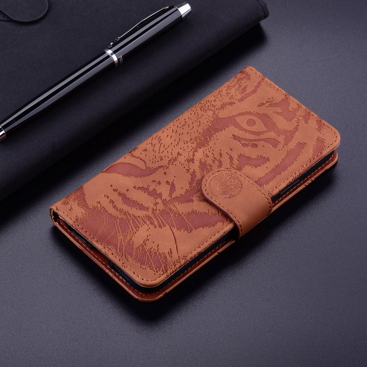 For Samsung Galaxy S25 5G Tiger Embossing Pattern Flip Leather Phone Case(Brown) - Galaxy S25 5G Cases by PMC Jewellery | Online Shopping South Africa | PMC Jewellery | Buy Now Pay Later Mobicred