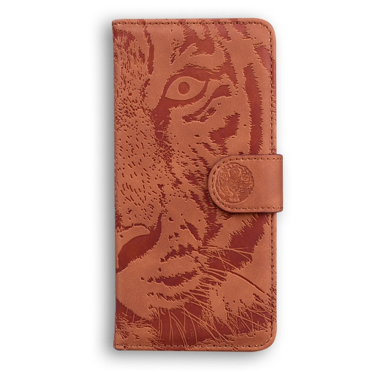 For Samsung Galaxy S25 5G Tiger Embossing Pattern Flip Leather Phone Case(Brown) - Galaxy S25 5G Cases by PMC Jewellery | Online Shopping South Africa | PMC Jewellery | Buy Now Pay Later Mobicred