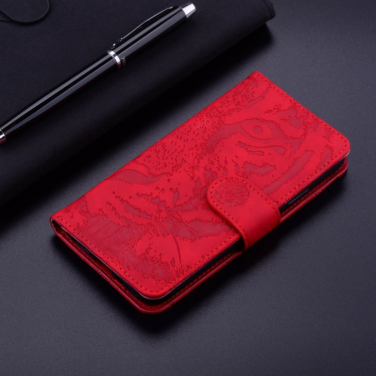 For Samsung Galaxy S25+ 5G Tiger Embossing Pattern Flip Leather Phone Case(Red) - Galaxy S25+ 5G Cases by PMC Jewellery | Online Shopping South Africa | PMC Jewellery | Buy Now Pay Later Mobicred