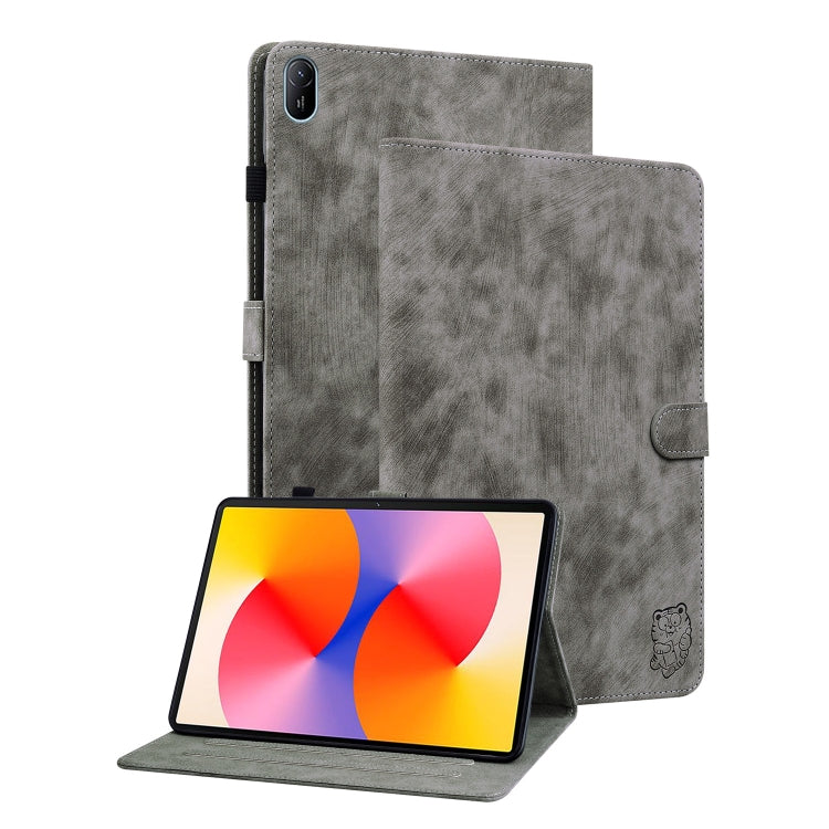 For Huawei MatePad SE 11 2024 Tiger Pattern Flip Leather Tablet Case(Grey) - Huawei by PMC Jewellery | Online Shopping South Africa | PMC Jewellery | Buy Now Pay Later Mobicred
