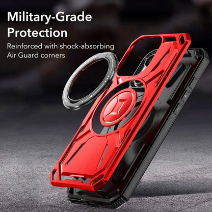 For iPhone 16 Armor II Series MagSafe Magnetic Holder Phone Case(Red) - iPhone 16 Cases by PMC Jewellery | Online Shopping South Africa | PMC Jewellery | Buy Now Pay Later Mobicred