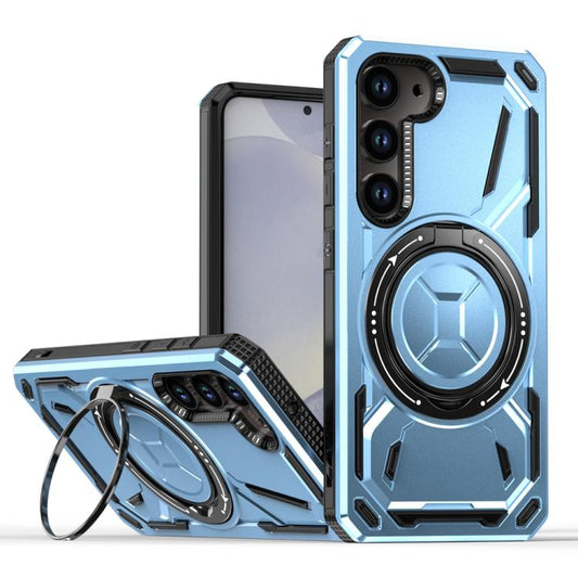 For Samsung Galaxy S25 5G Armor II Series MagSafe Magnetic Holder Phone Case(Light Blue) - Galaxy S25 5G Cases by PMC Jewellery | Online Shopping South Africa | PMC Jewellery | Buy Now Pay Later Mobicred