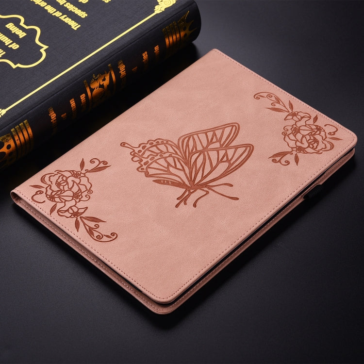 For Huawei MatePad SE 11 2024 Butterfly Flower Embossed Leather Tablet Case(Rose Gold) - Huawei by PMC Jewellery | Online Shopping South Africa | PMC Jewellery | Buy Now Pay Later Mobicred