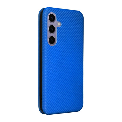 For Samsung Galaxy S25+ 5G Carbon Fiber Texture Flip Leather Phone Case(Blue) - Galaxy S25+ 5G Cases by PMC Jewellery | Online Shopping South Africa | PMC Jewellery | Buy Now Pay Later Mobicred