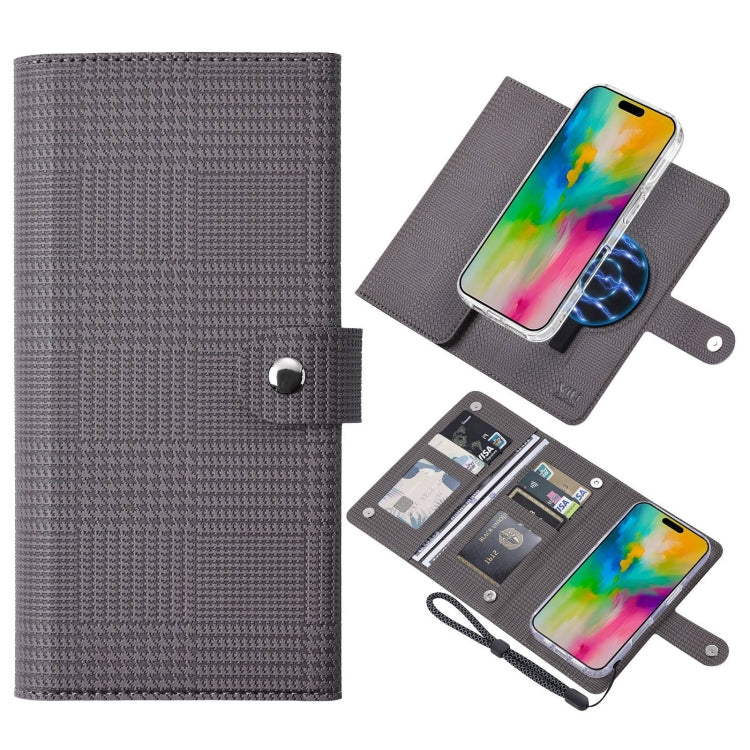 For iPhone 16 ViLi GHA-C Series RFID MagSafe Magnetic Flip Leather Phone Case(Grey) - iPhone 16 Cases by ViLi | Online Shopping South Africa | PMC Jewellery | Buy Now Pay Later Mobicred