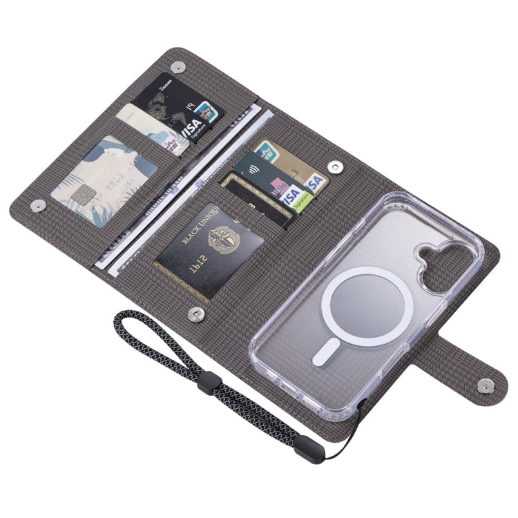 For iPhone 16 ViLi GHA-C Series RFID MagSafe Magnetic Flip Leather Phone Case(Grey) - iPhone 16 Cases by ViLi | Online Shopping South Africa | PMC Jewellery | Buy Now Pay Later Mobicred