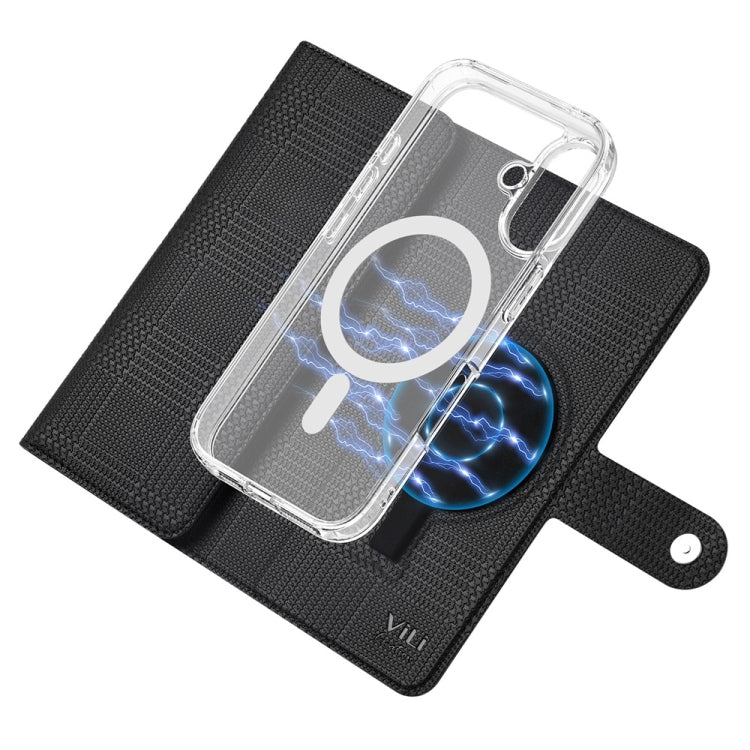 For iPhone 16 Pro ViLi GHA-C Series RFID MagSafe Magnetic Flip Leather Phone Case(Black) - free shipping - PMC TechLife - Order now!